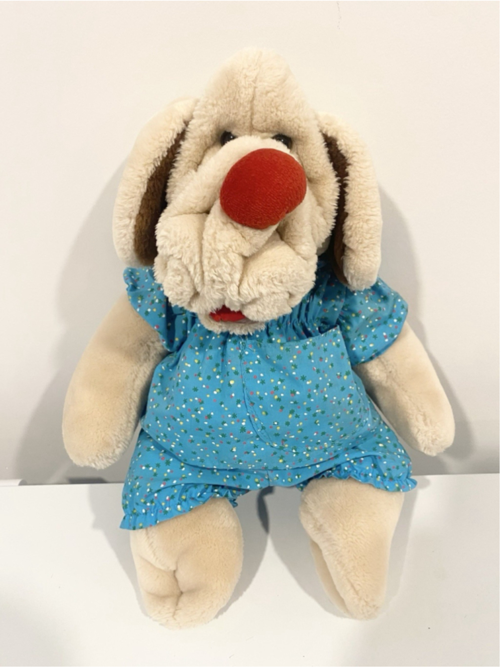 Vintage 1981 Ganz Bros Wrinkles Dog Plush Heritage Collection Dress Korea